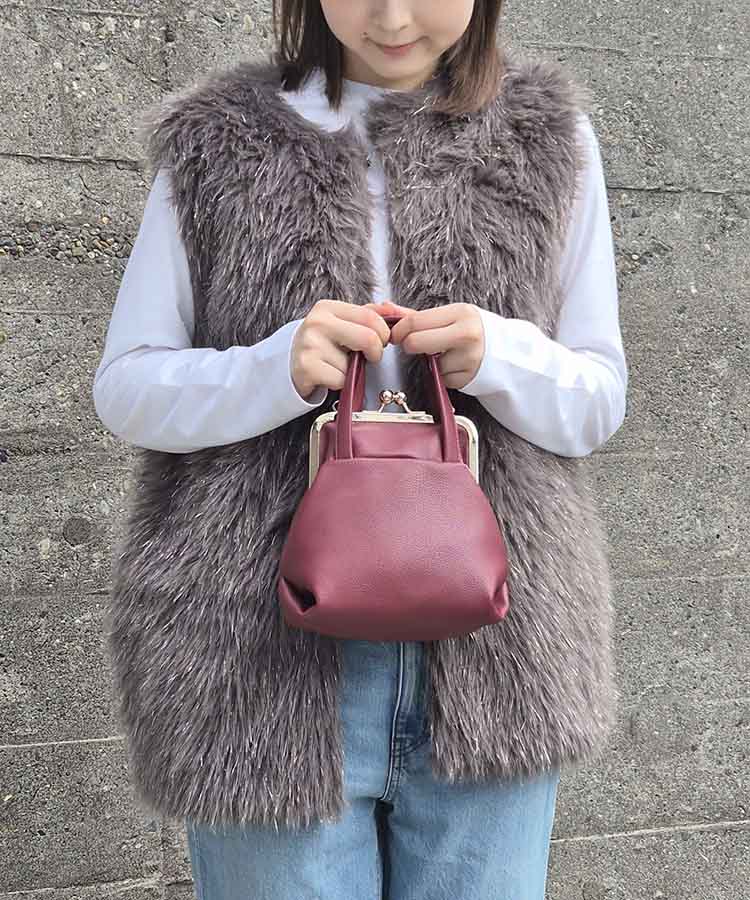 ハンドル付きがま口ミニショルダー