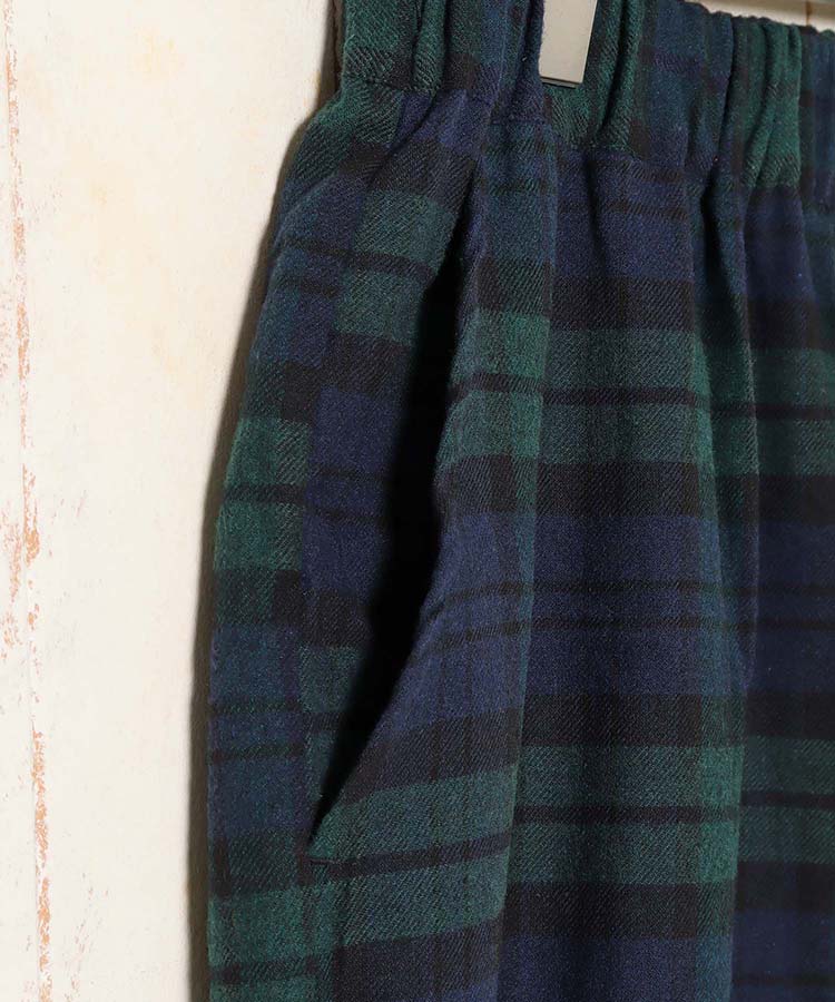 ネルチェック柄イージーパンツ