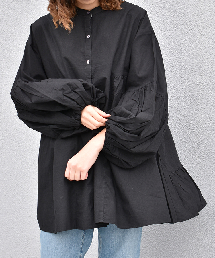 ポプリンバックティアードブラウス