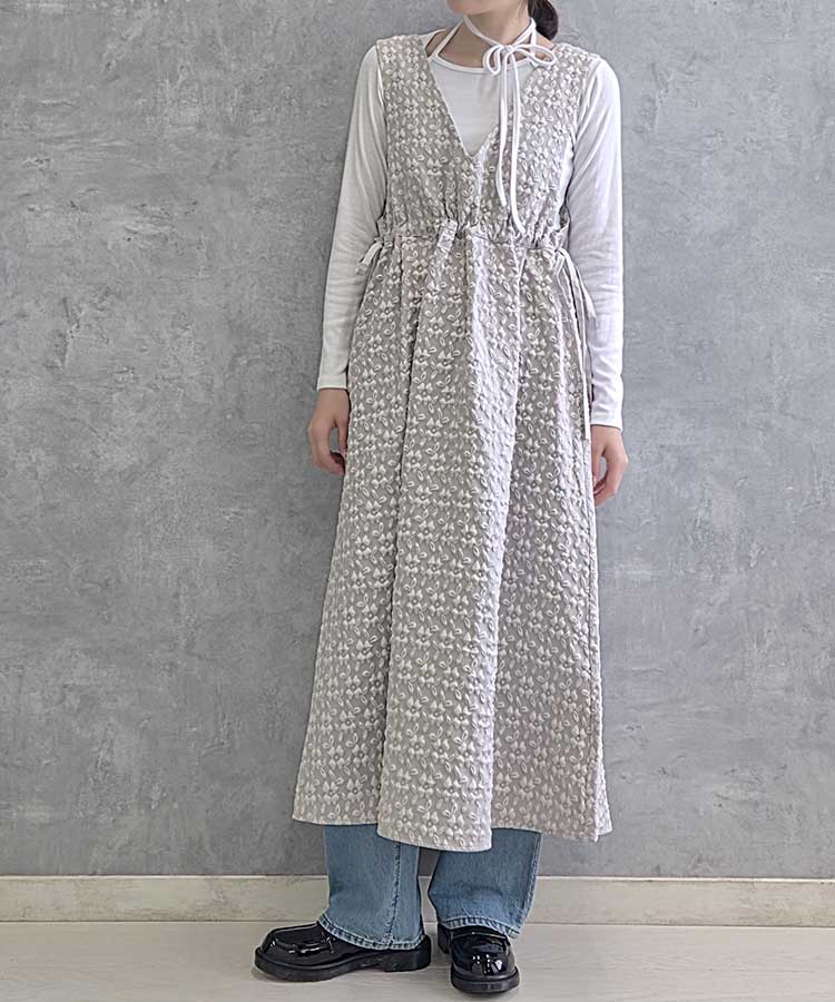 le petaleフラワージャガードジャンパースカート