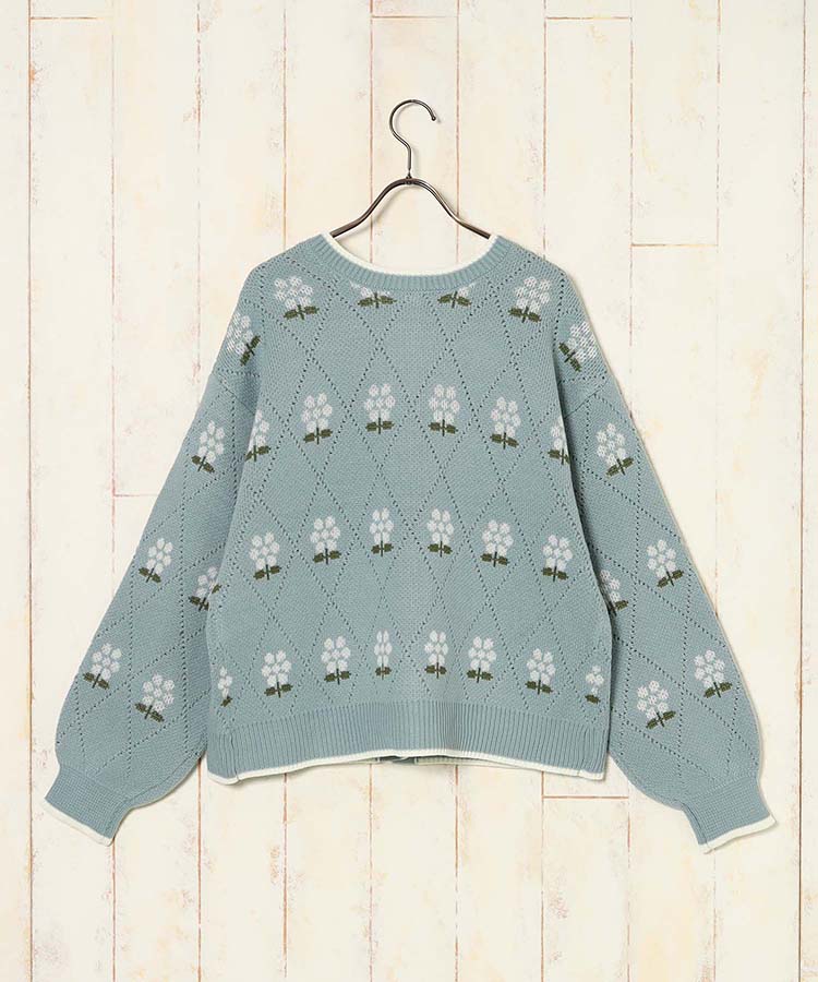 le petale フラワーダイヤニットカーディガン | Bleu Bleuet