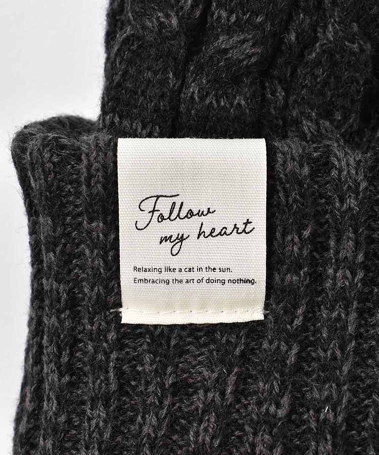 リバーシブル2WAYMIXリブ＆ケーブルニット帽