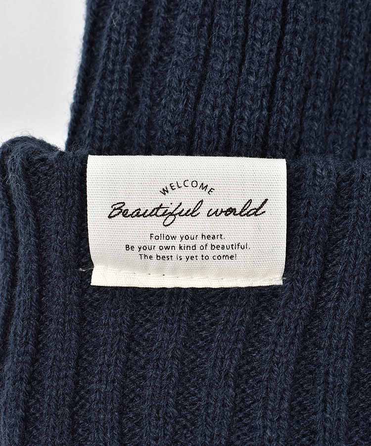 リバーシブル2WAYリブ＆ケーブルニット帽