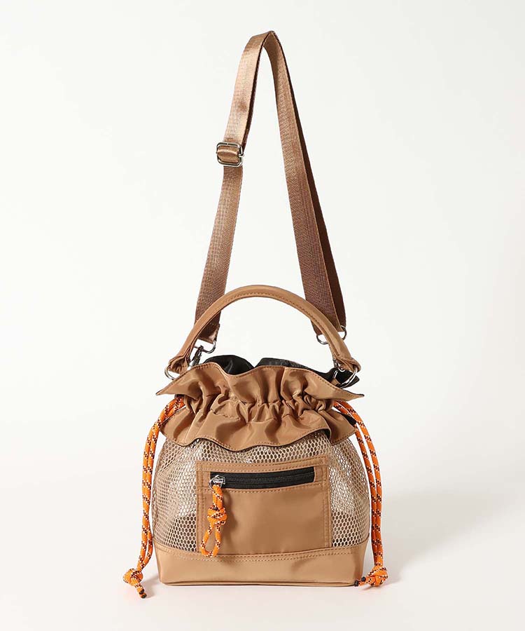 メッシュ2WAYナイロン巾着トート