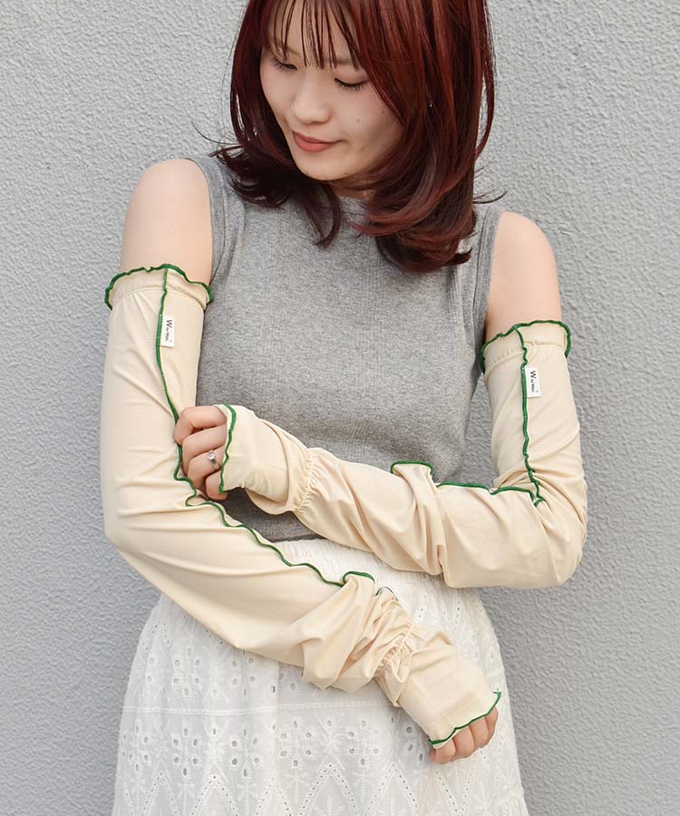 UVカット接触冷感親指付きアームカバー