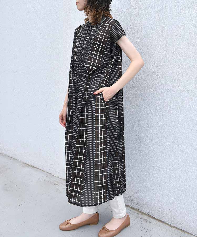 切り替えチェックワンピース