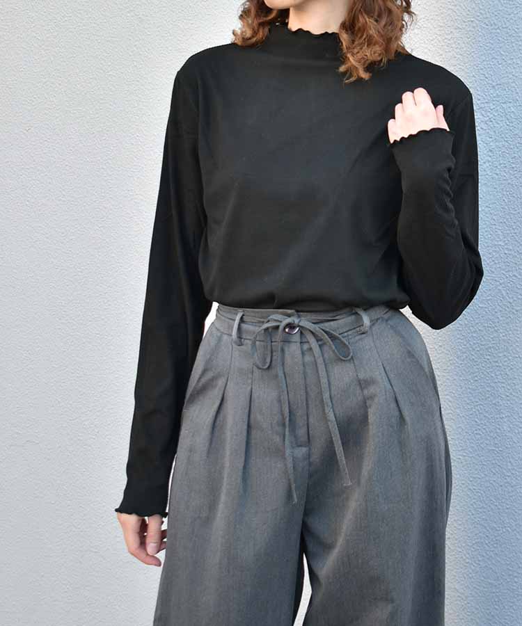 ≪SALE≫起毛リブプチハイネックロンT