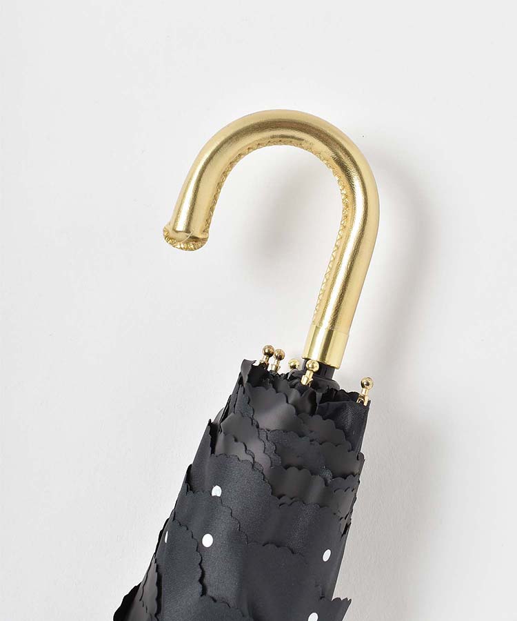 遮光ドットフラワーポイント晴雨兼用折りたたみ傘