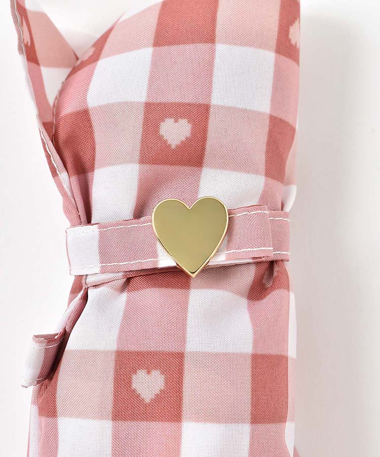 ギンガムハート折りたたみ傘