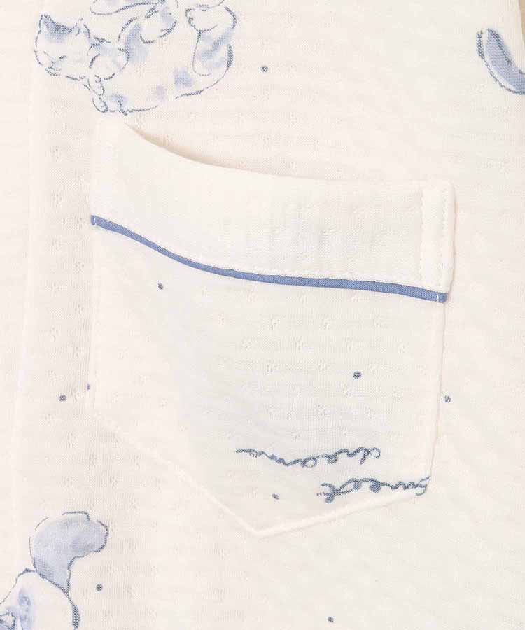 ねこ柄キルトパジャマ上下セット