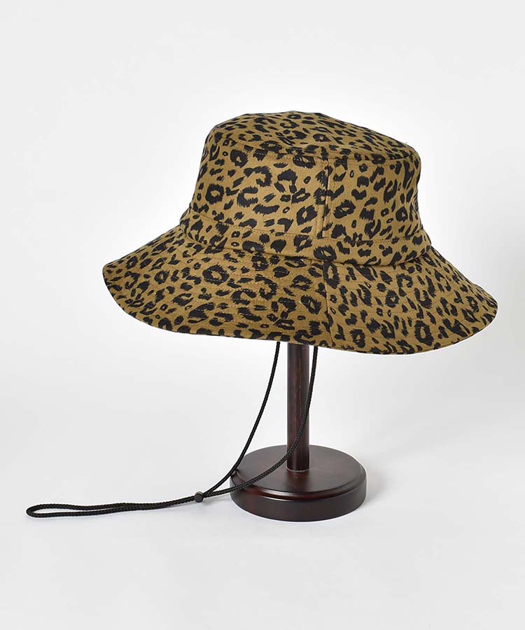 レオパードつば広ハット