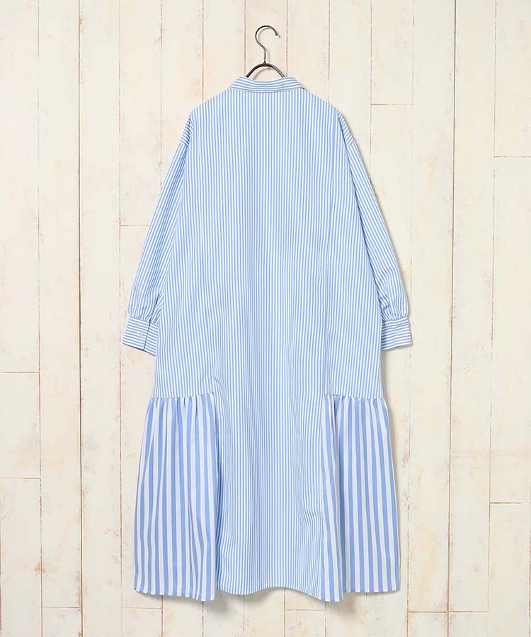 パッチワークストライプワンピース