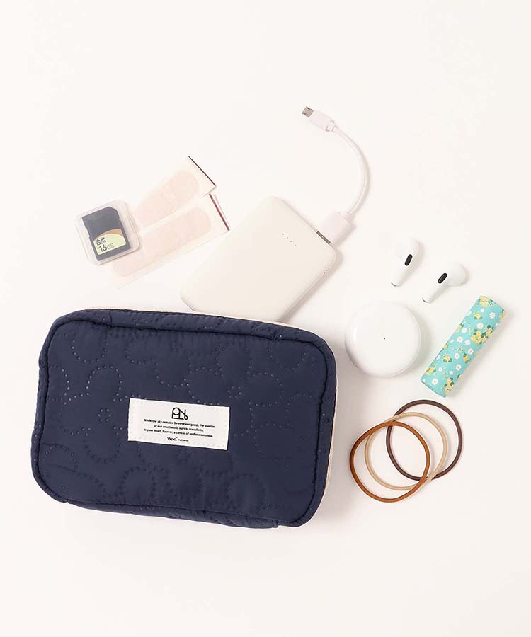 撥水キルティングガジェットポーチ