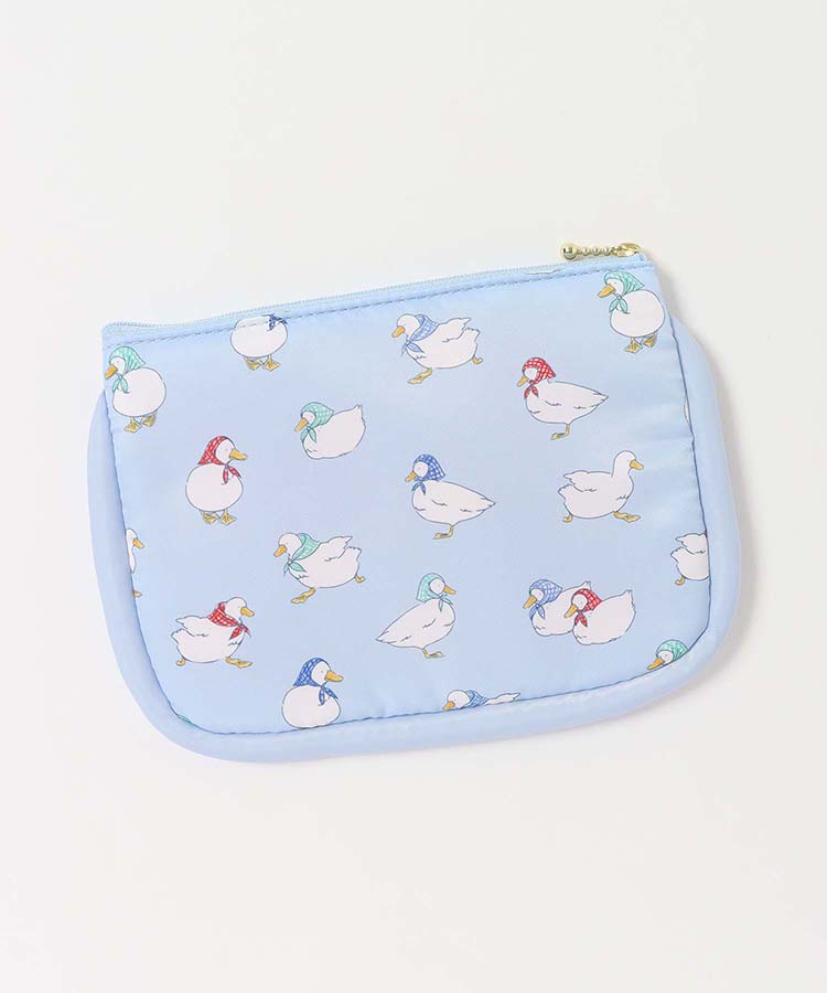 おさんぽダックサテンフラットポーチ