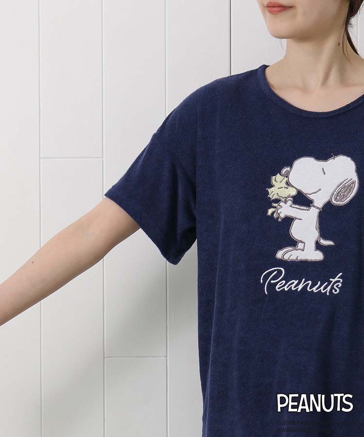 スヌーピー 半袖パイルルームウェア上下セット