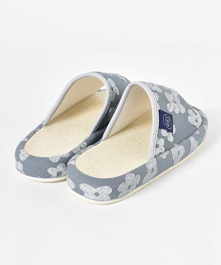 花柄麻スリッパ