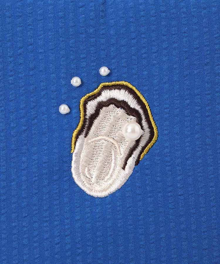 海洋生物パール刺繍ばね口ポーチ