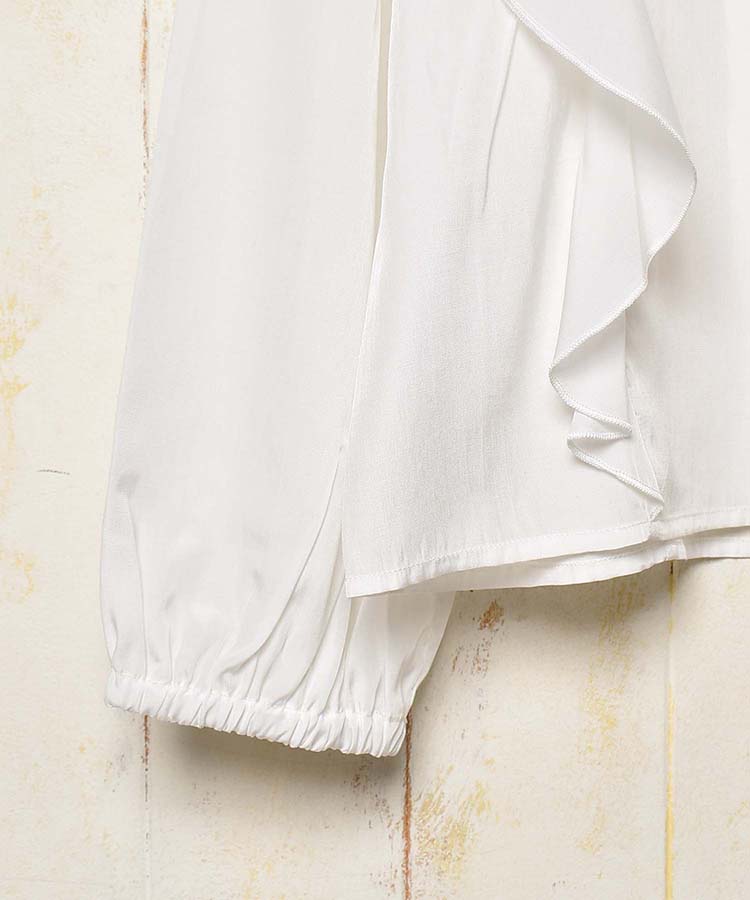 ≪SALE≫ビンテージサテン肩フリルブラウス