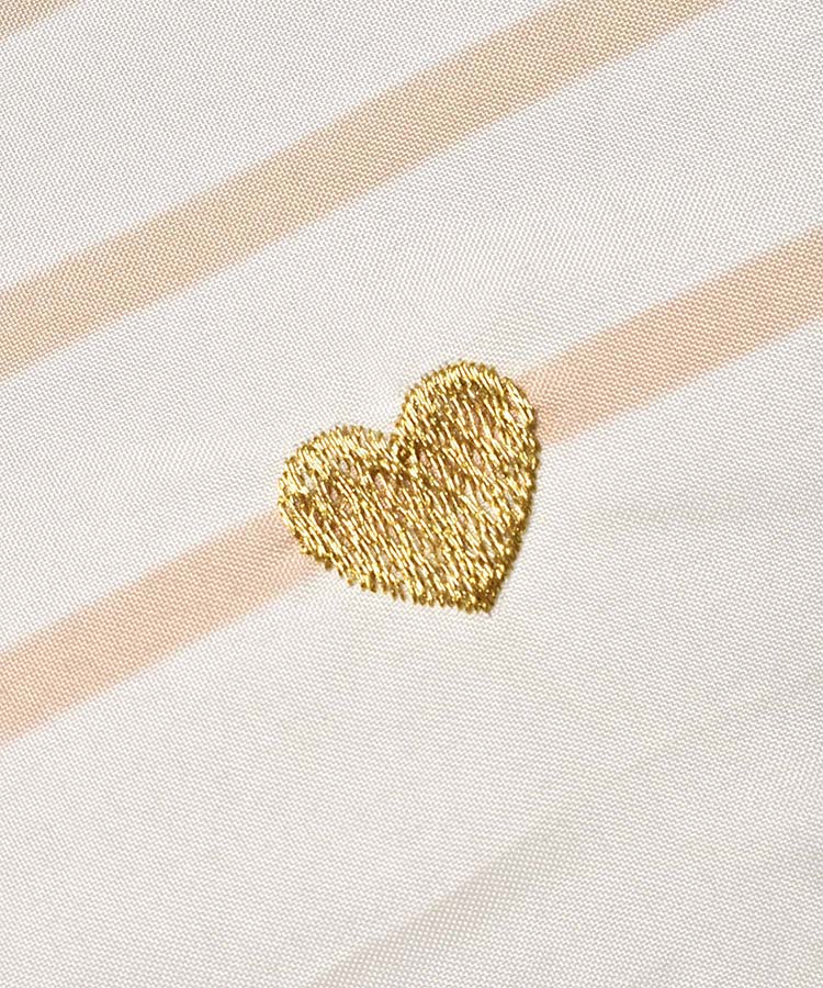 ハート刺繍ボーダーゴールド雨折傘
