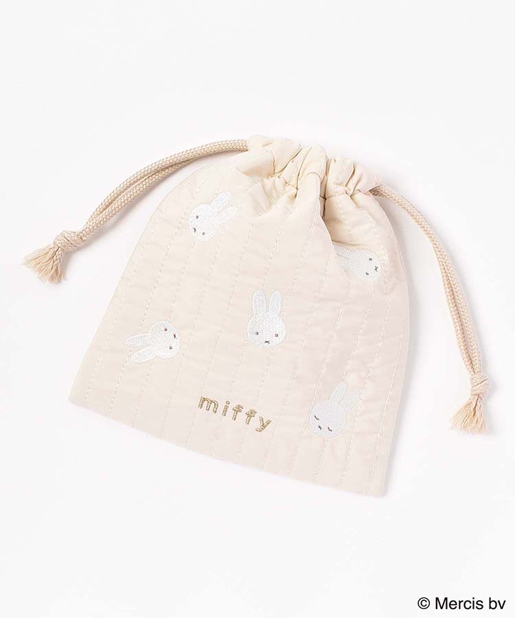 ミッフィーキルティング刺繍巾着