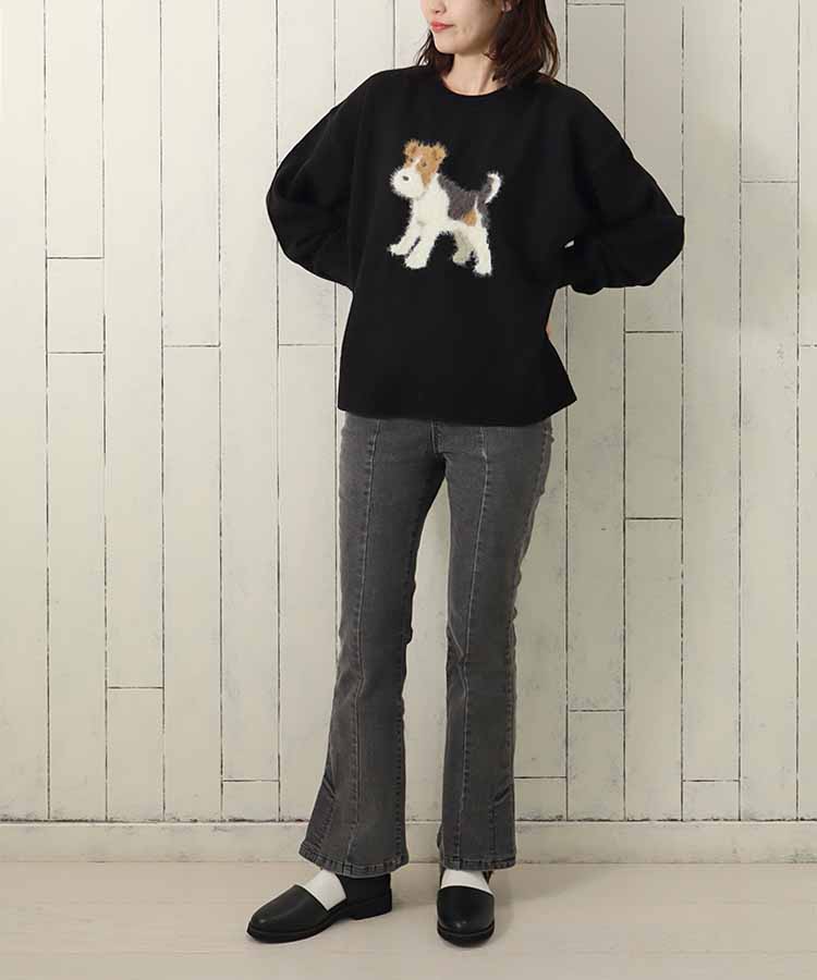 【WEB予約 12/11～順次発送】le petale Fluffy terrierニットプルオーバー