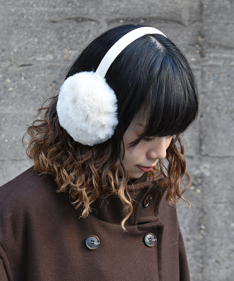 太アームフェイクファーイヤマフ