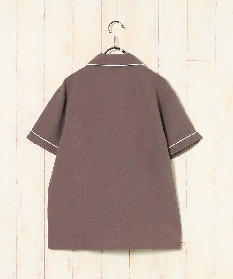 ≪SALE≫前開きパイピング半袖パジャマ