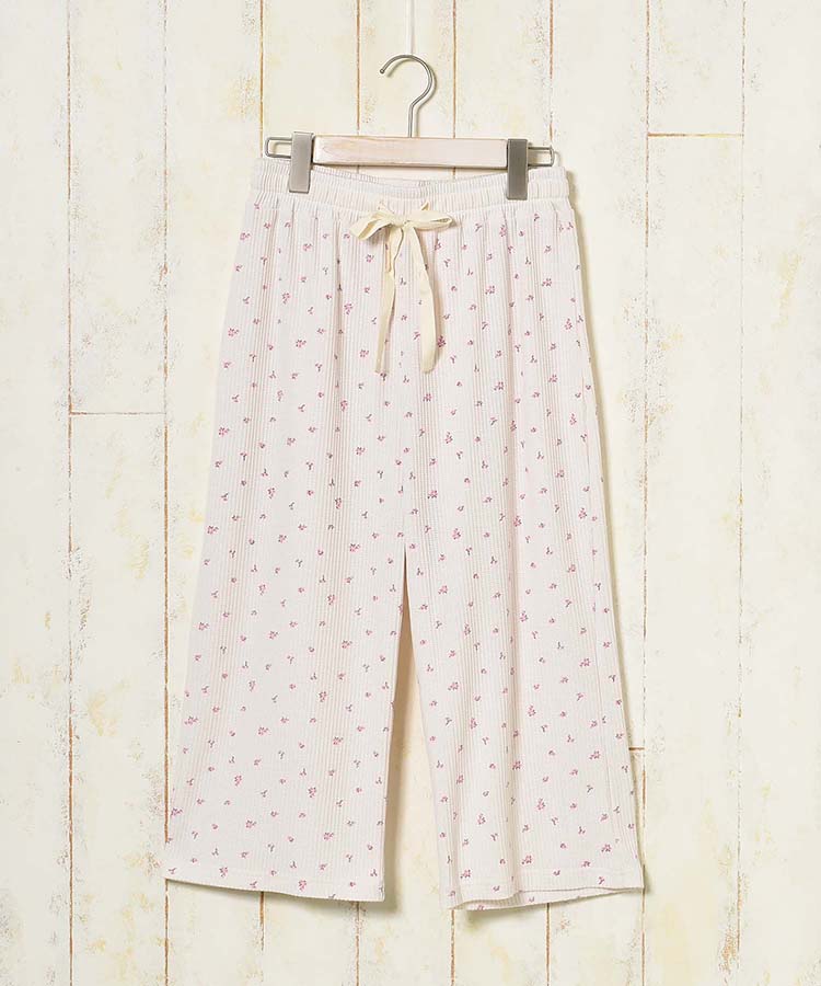 ≪SALE≫フラワーワッフルルームウェア上下セット