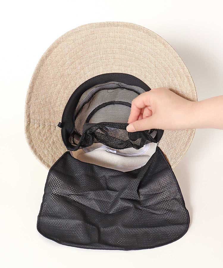 ひんやりヒモ付リボンハット