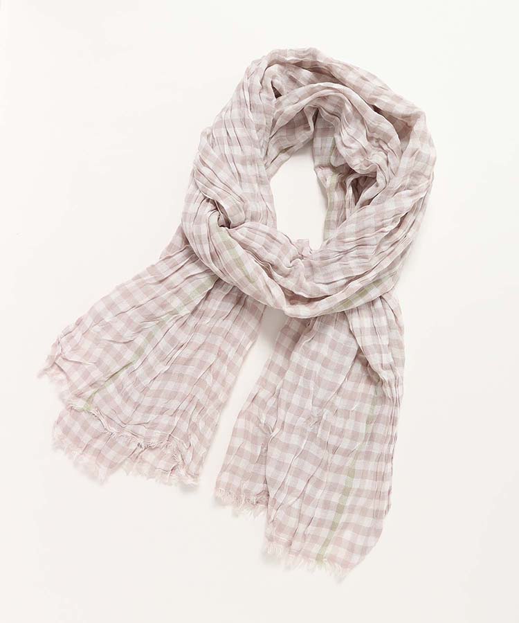 コットンモダールチェック柄ストール