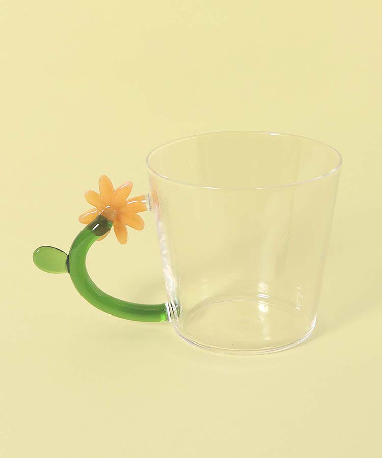 ≪SALE≫フラワーモチーフガラスマグ