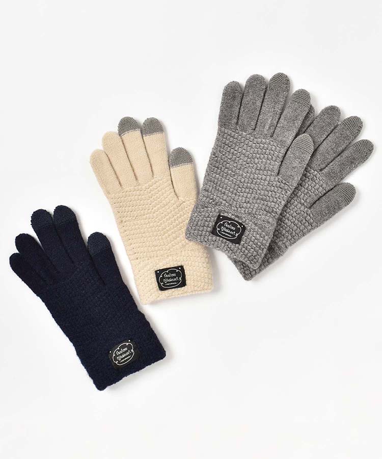 ≪SALE≫スマホタッチシンプルニットグローブ