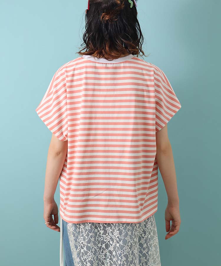 CYILABO刺繍ボーダーTシャツ