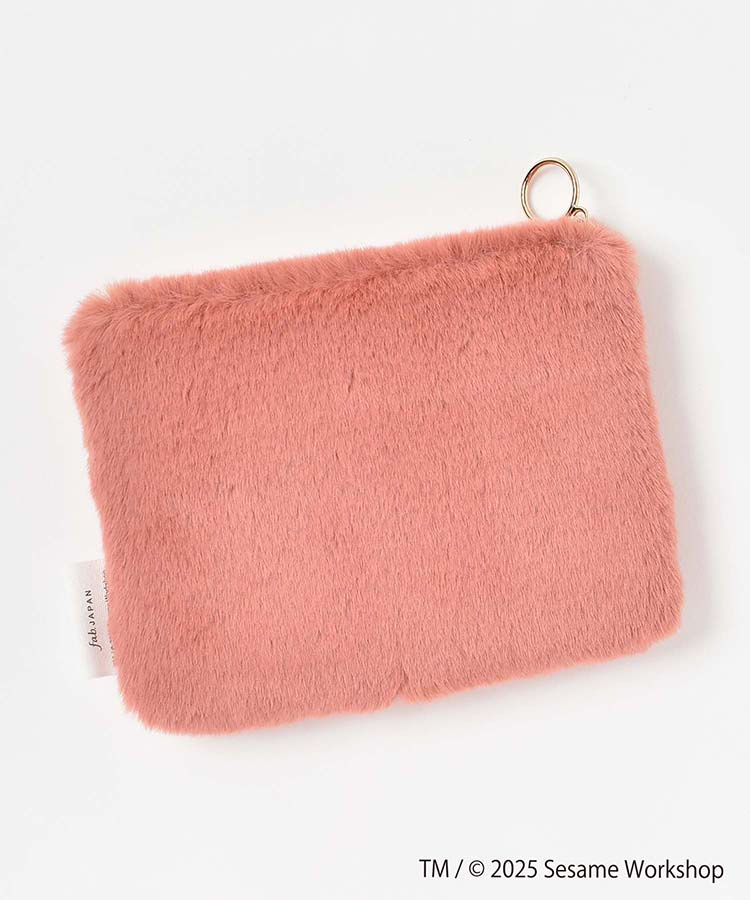 SESAME STREET FACE FURミニフラットポーチ
