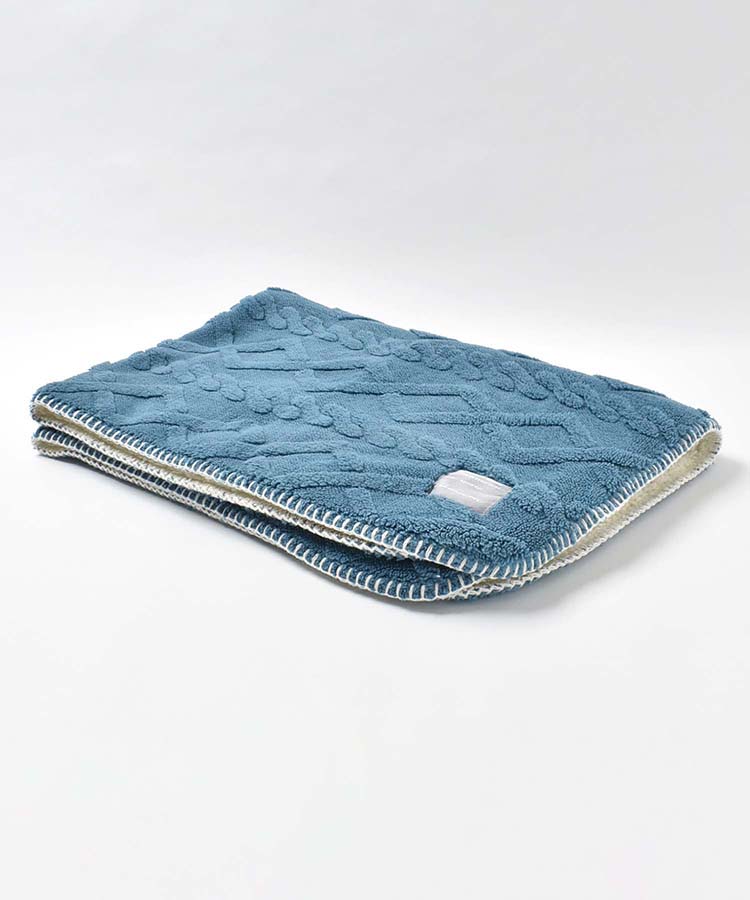 アラン編み風ボア3wayひざ掛け