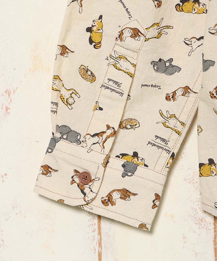 総柄プリントシャツ