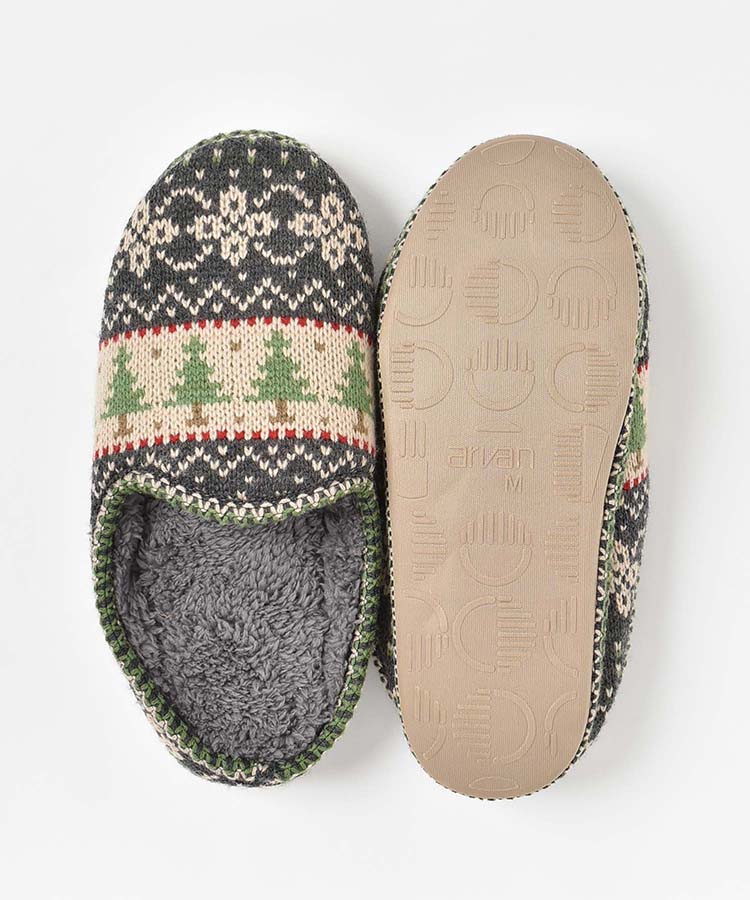 ツリー柄ルームシューズM