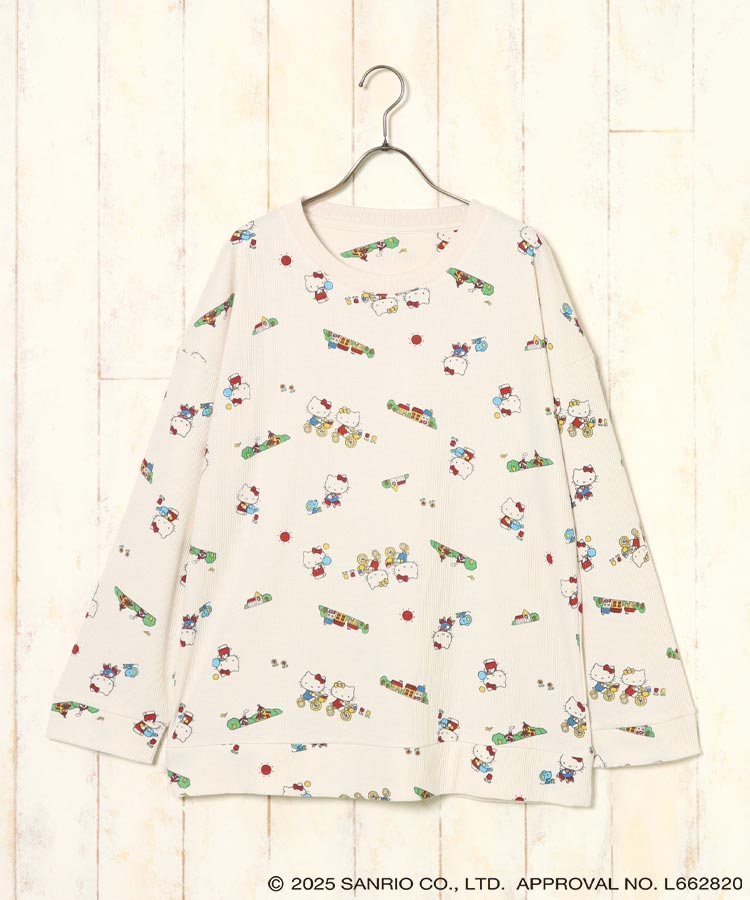 ハローキティワッフルルームウェア上下セット