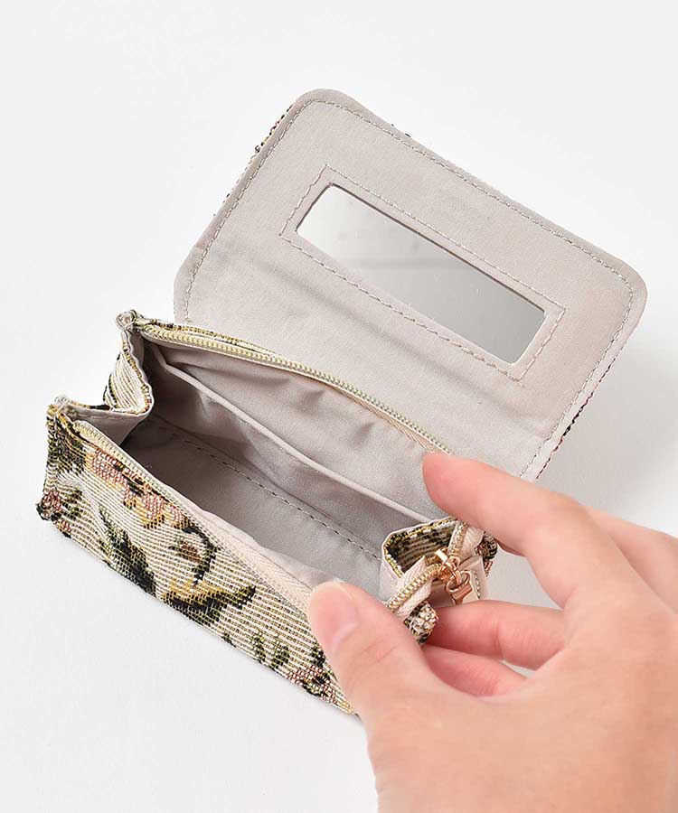 フロルシックミラー付きミニポーチ