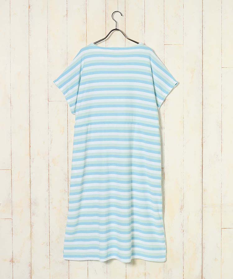 ≪SALE≫パイルボーダールームワンピ