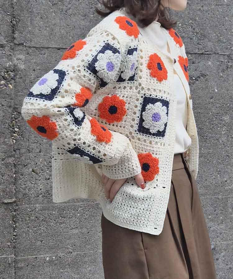 かぎ針カーディガン