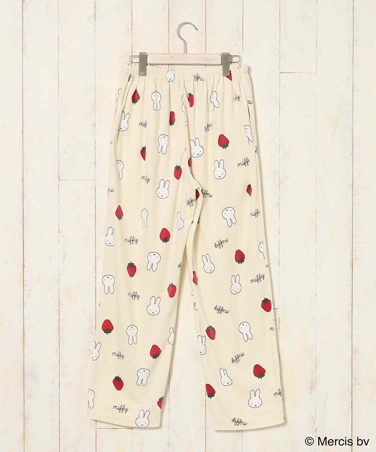 ミッフィーいちご柄前開きパジャマ上下セット