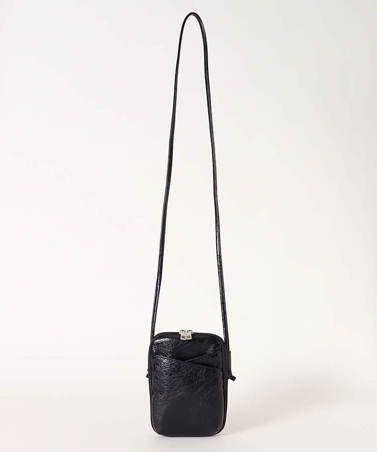 クラック風合皮スマホショルダー