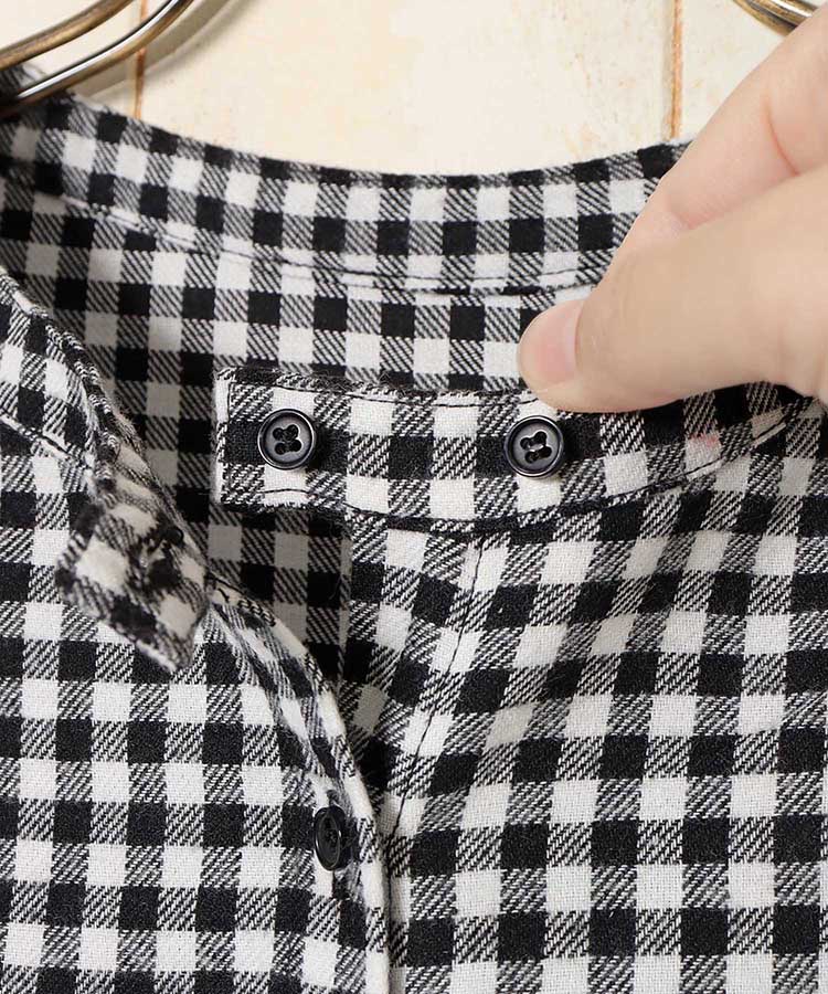 ネルウエスト切替長袖ギャザーワンピース