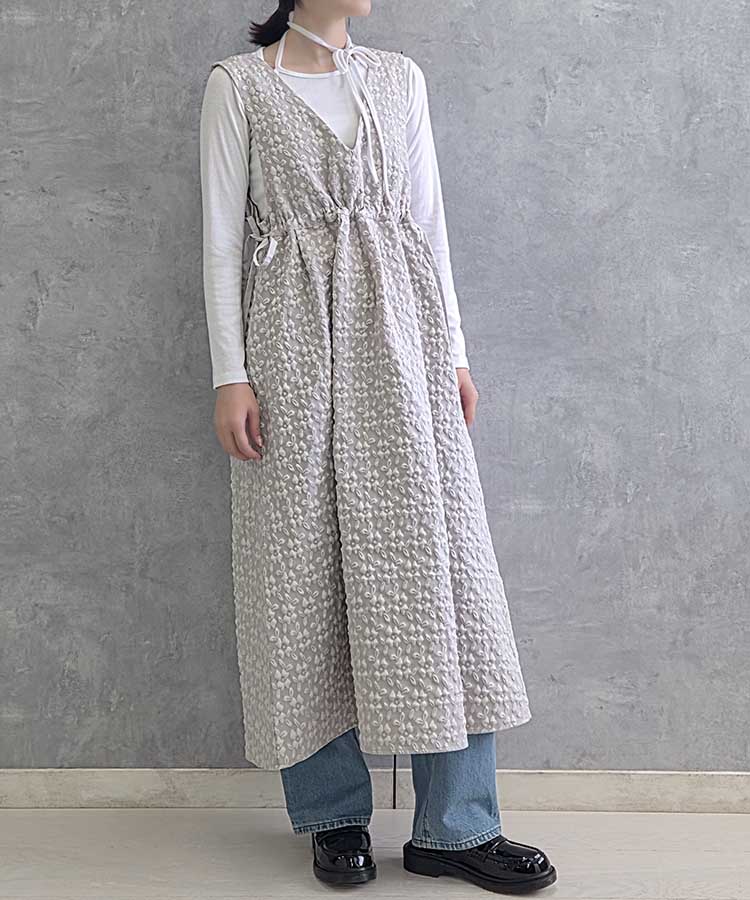 le petaleフラワージャガードジャンパースカート