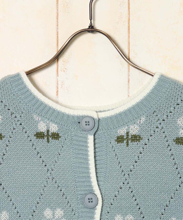 le petale フラワーダイヤニットカーディガン