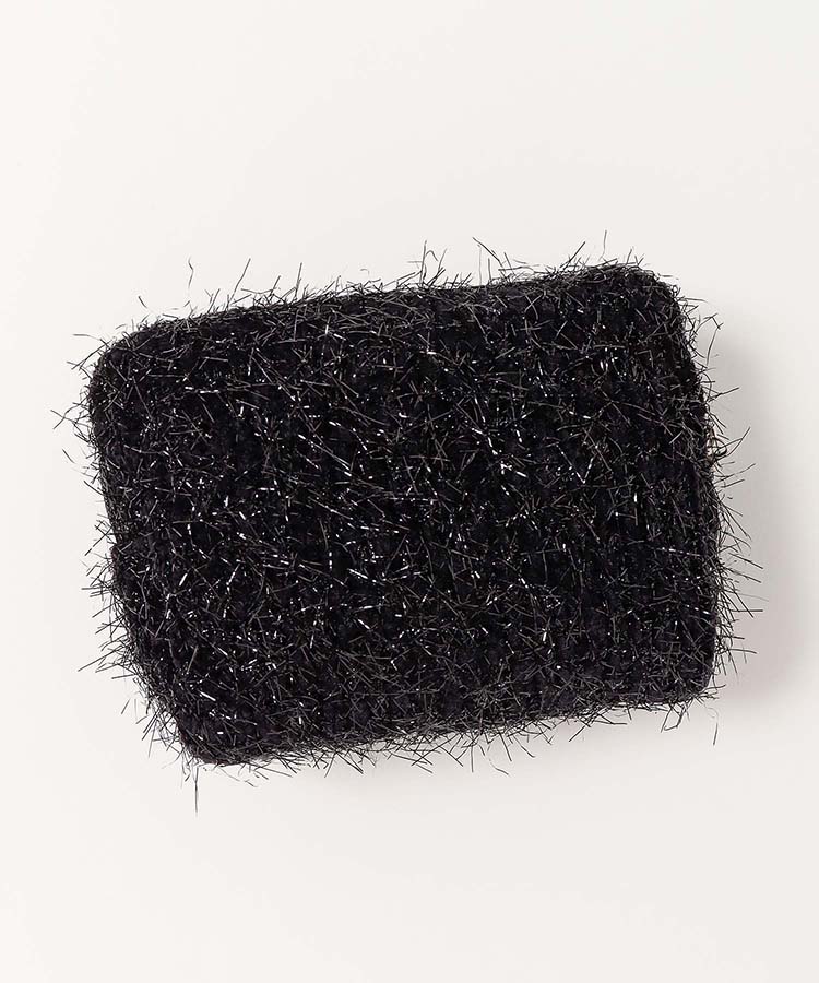 プチリンドラメニットリボンボックスポーチ