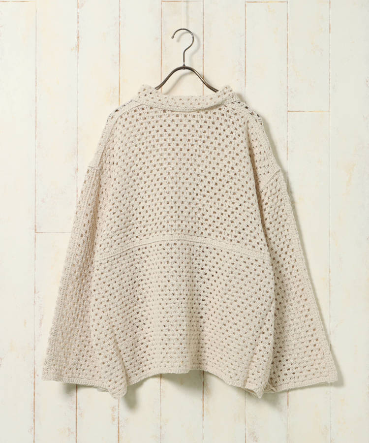 ≪SALE≫【WEB限定】クロシェシャツカラートップス