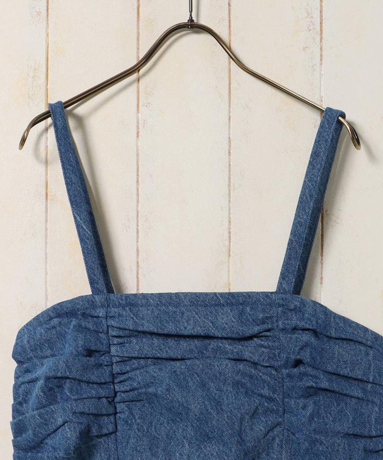 ≪SALE≫【WEB限定】デニムギャザーワンピース