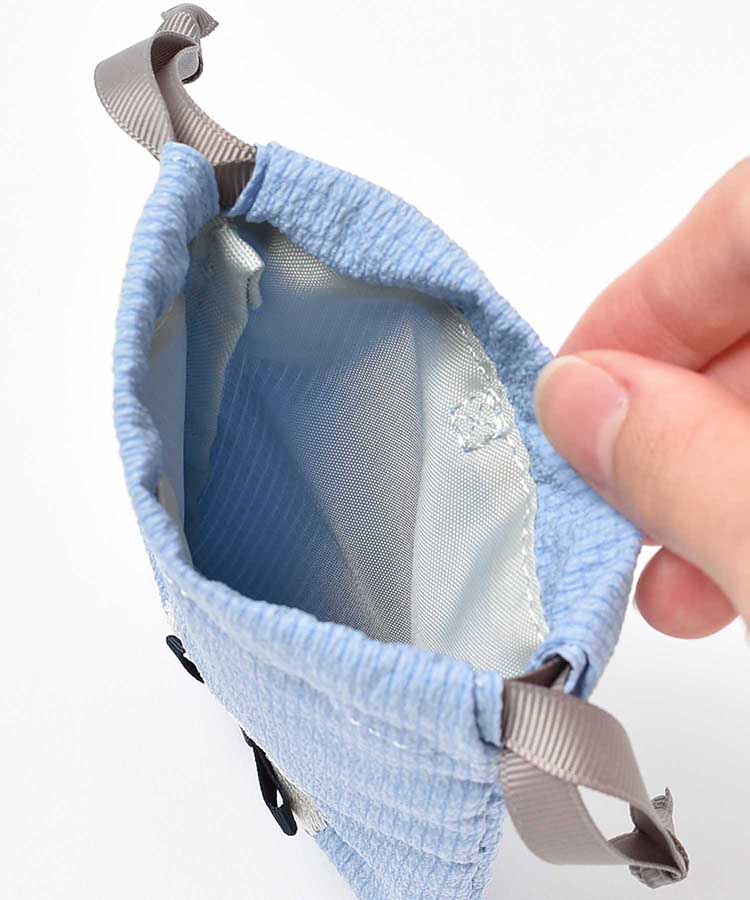 ドッグリボンカラビナ付きリップル巾着